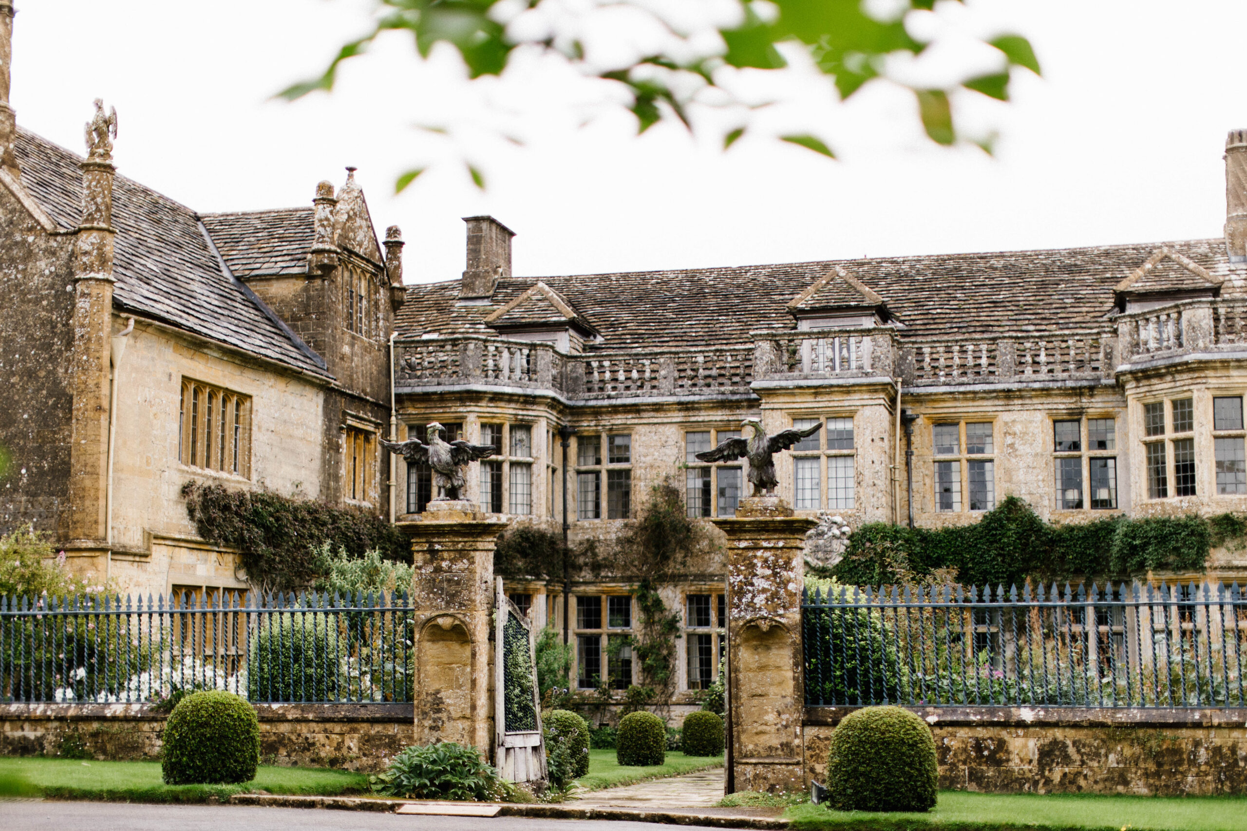 The outside view of a south west wedding venue called Mapperton House