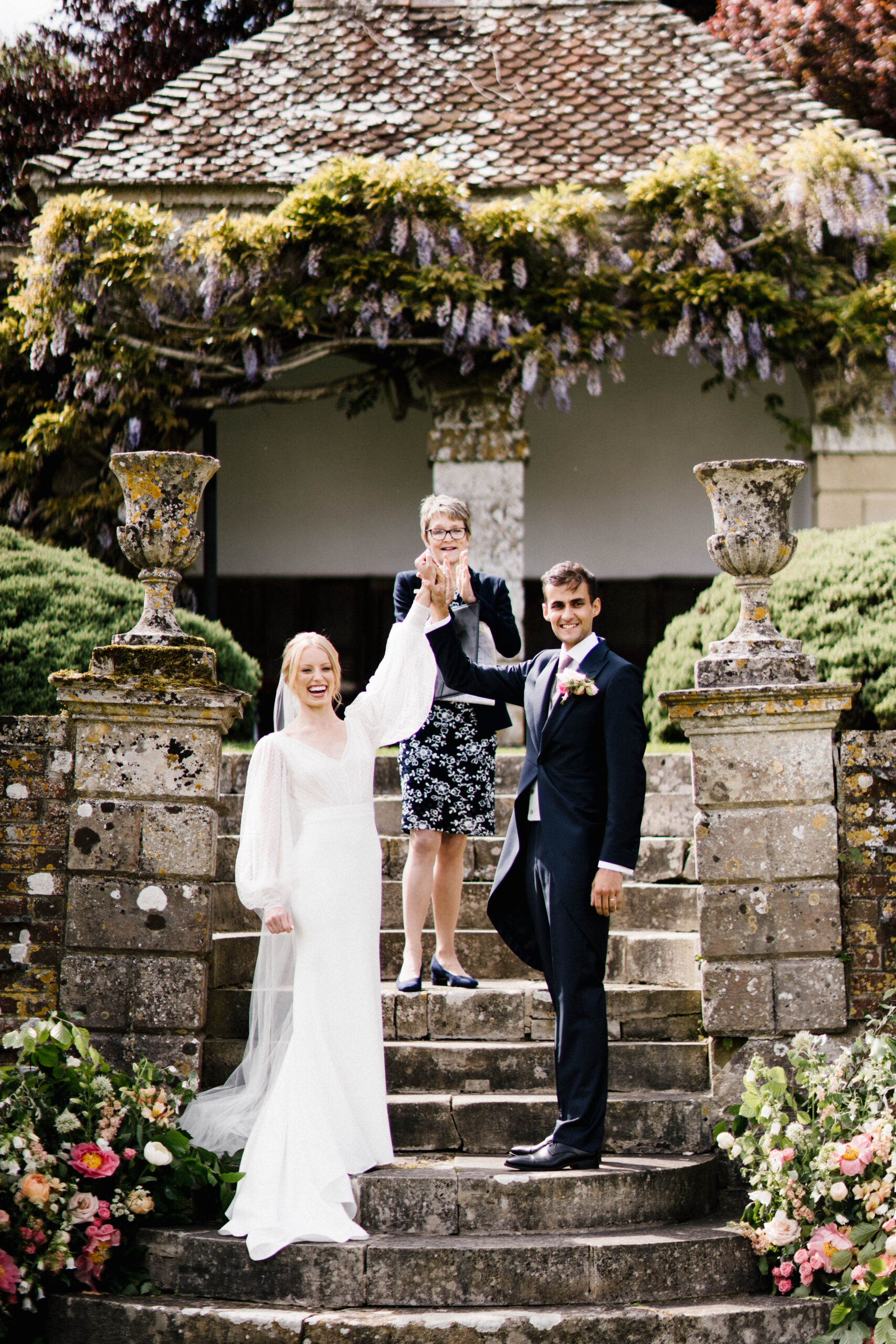 Couple portrait outdoors at their south west wedding venue called Hatch House