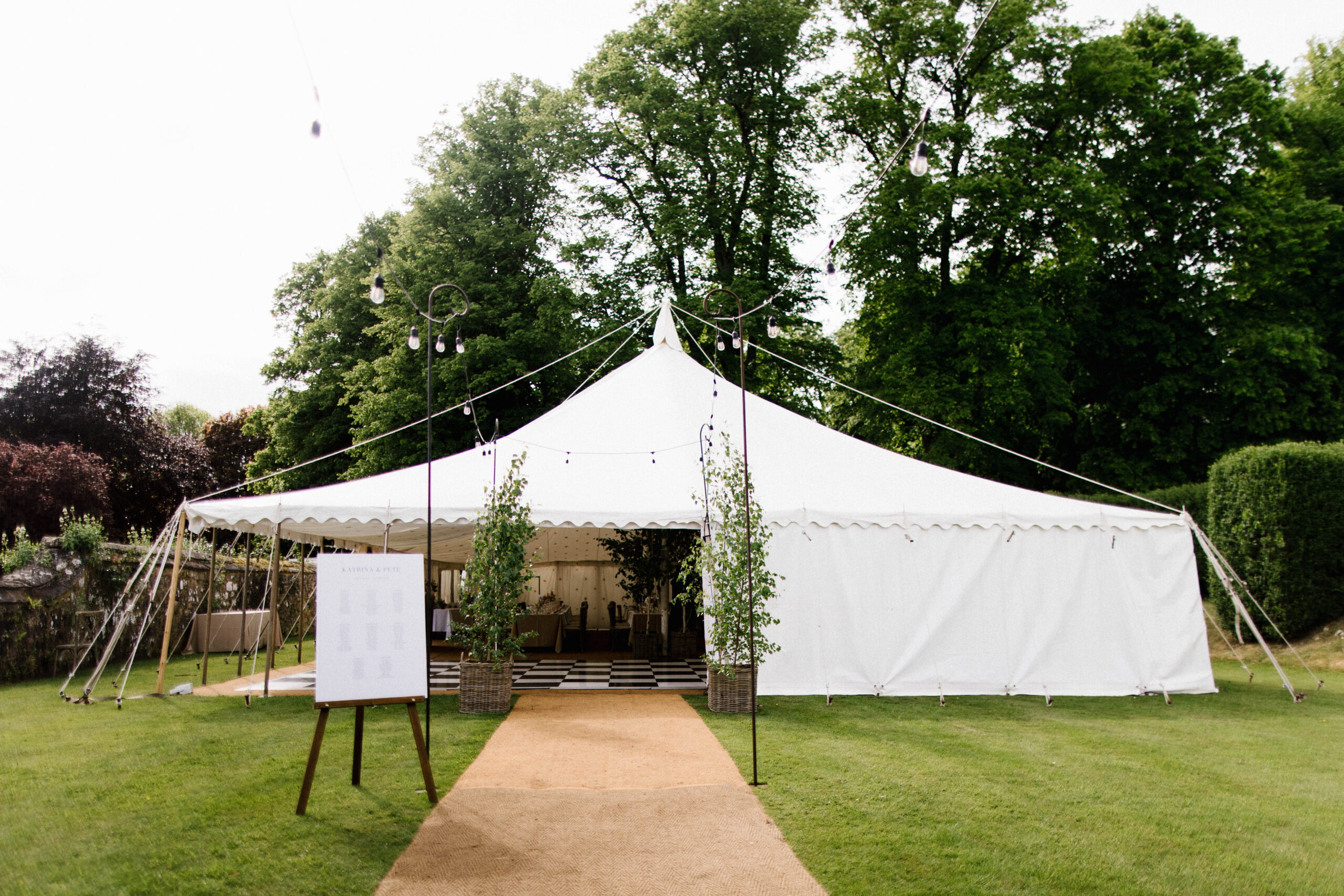 Outdoor marquee at a south west wedding venue called Hatch House
