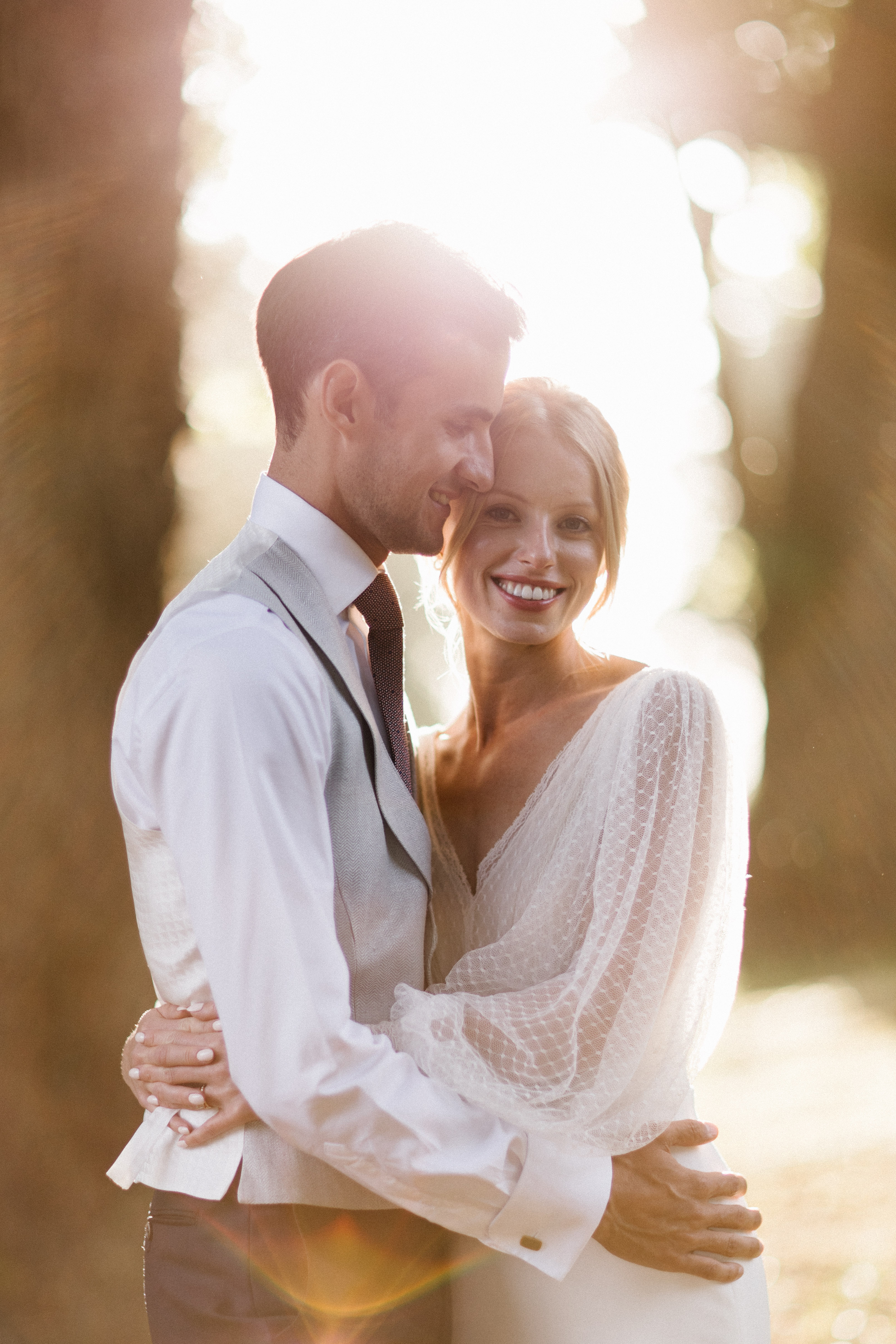 Couple portrait outdoors at their south west wedding venue called Hatch House
